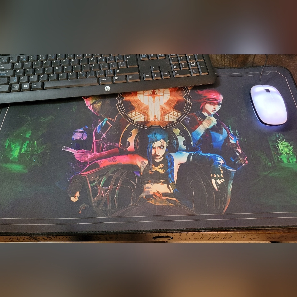 JINX League of Legends Gaming Arcane Mat 24x14 Large Desktop Mouse Pad Anime B